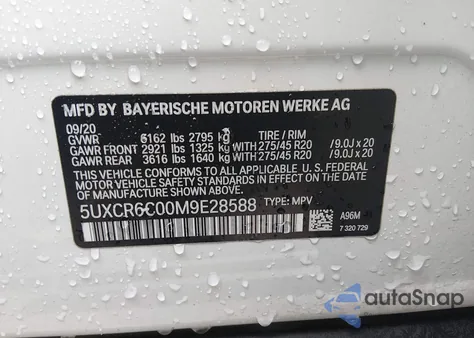 2021 BMW X5 xDrive40I from USA, damaged, VIN 5UXCR6C00M9E28588